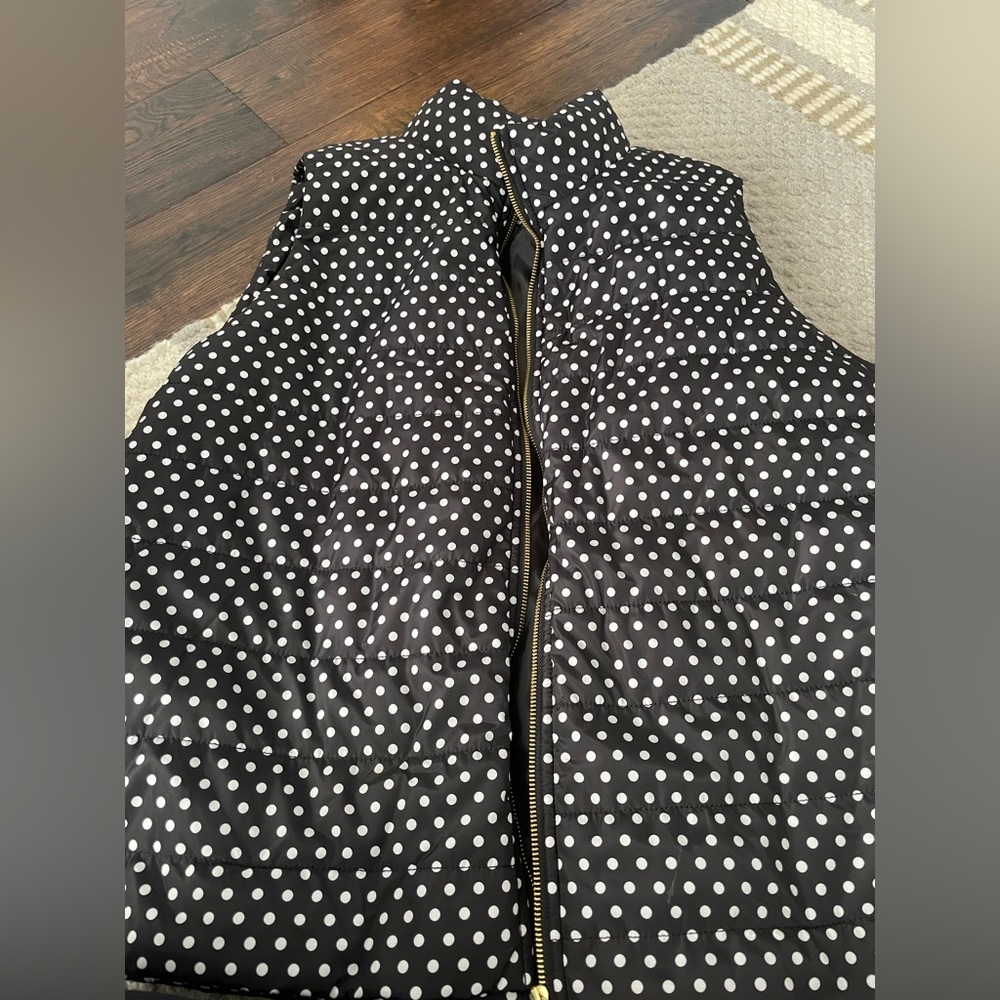 Michael Kors Black and White Polka Dot Vest